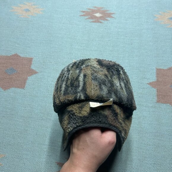 Vintage 80s camo trapper hat flap Trebark camouflage fleece hunting made in USA - Picture 4 of 8